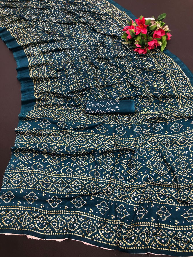 VIP Bandhani Silk Printed Non Catalog Sarees